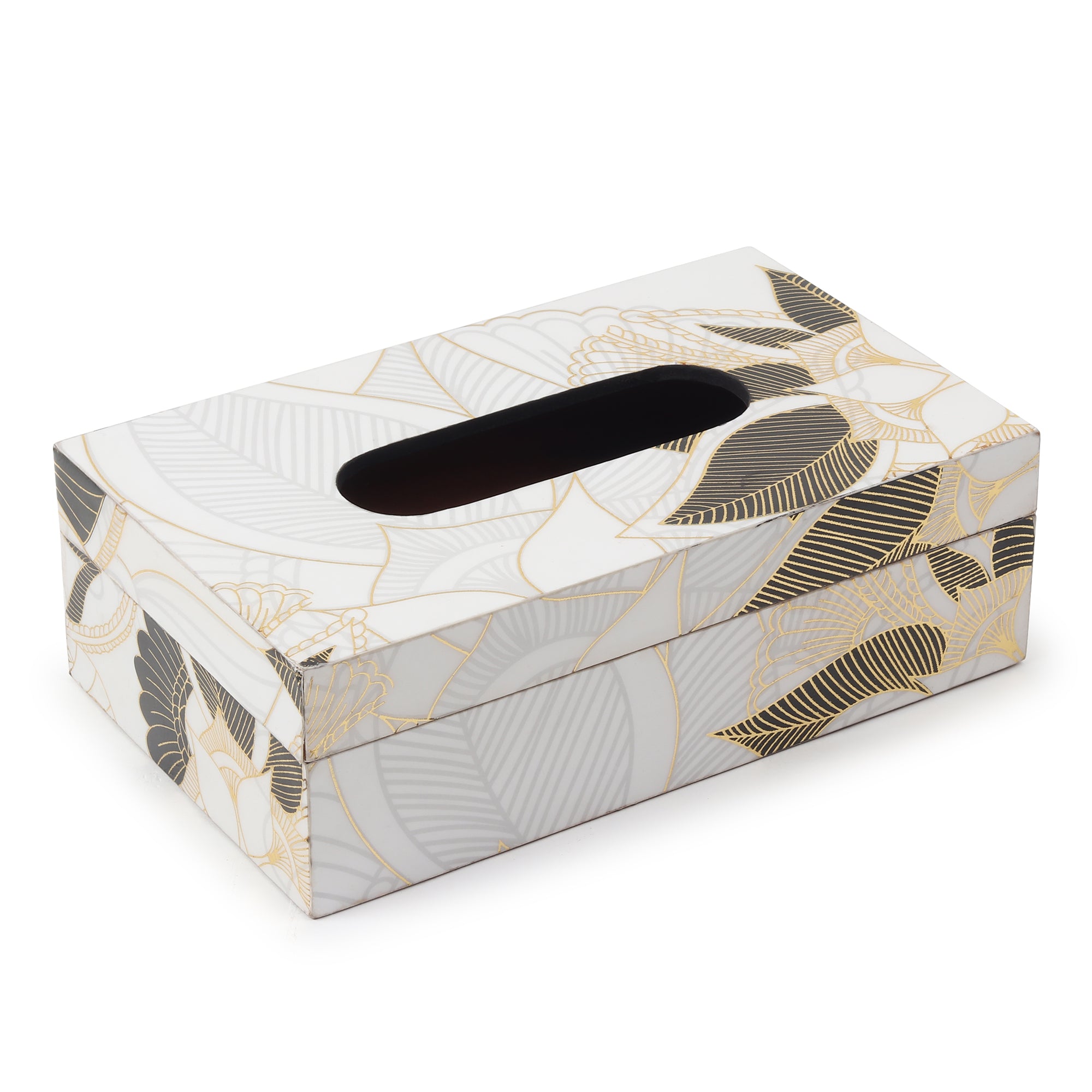 Ivory Noir Bloom Tissue Box