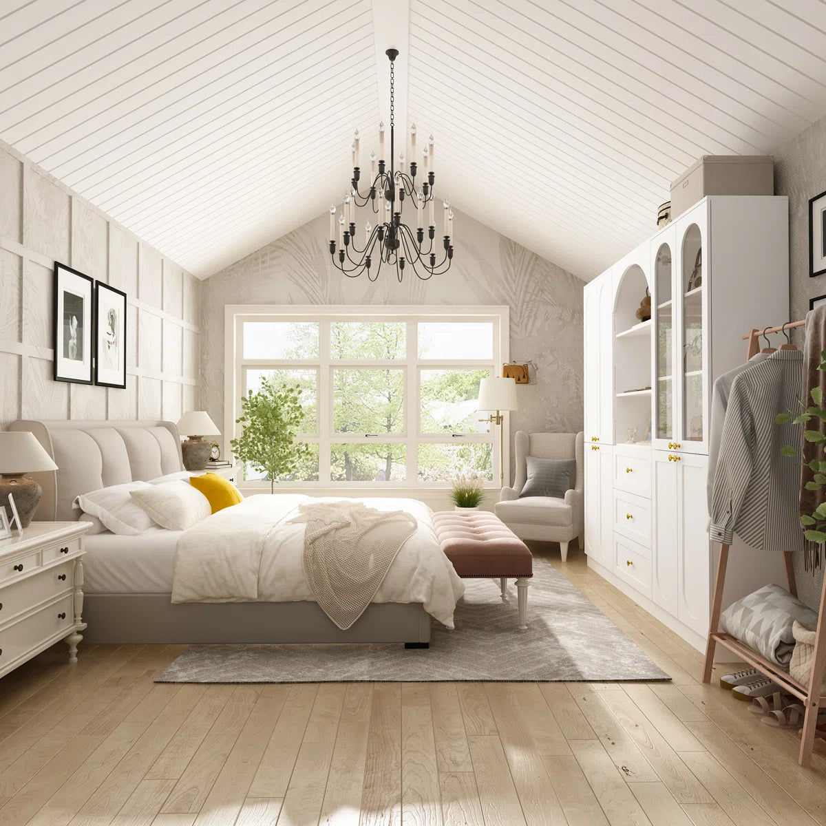 Elegent Wardrobe With Strong Storage And White Finish