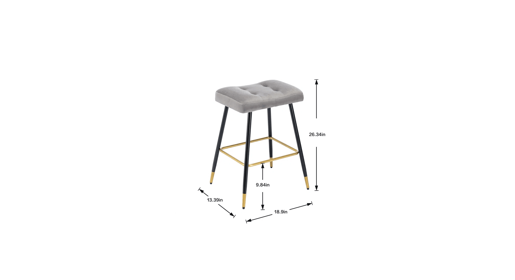 JULIO COUNTER STOOL GREY - Ouch Cart 