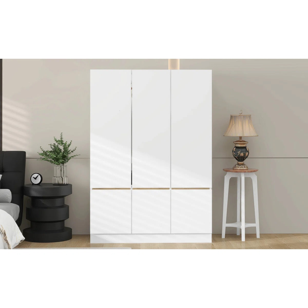6-Doors Wooden Wardrobe Storage For Bedroom