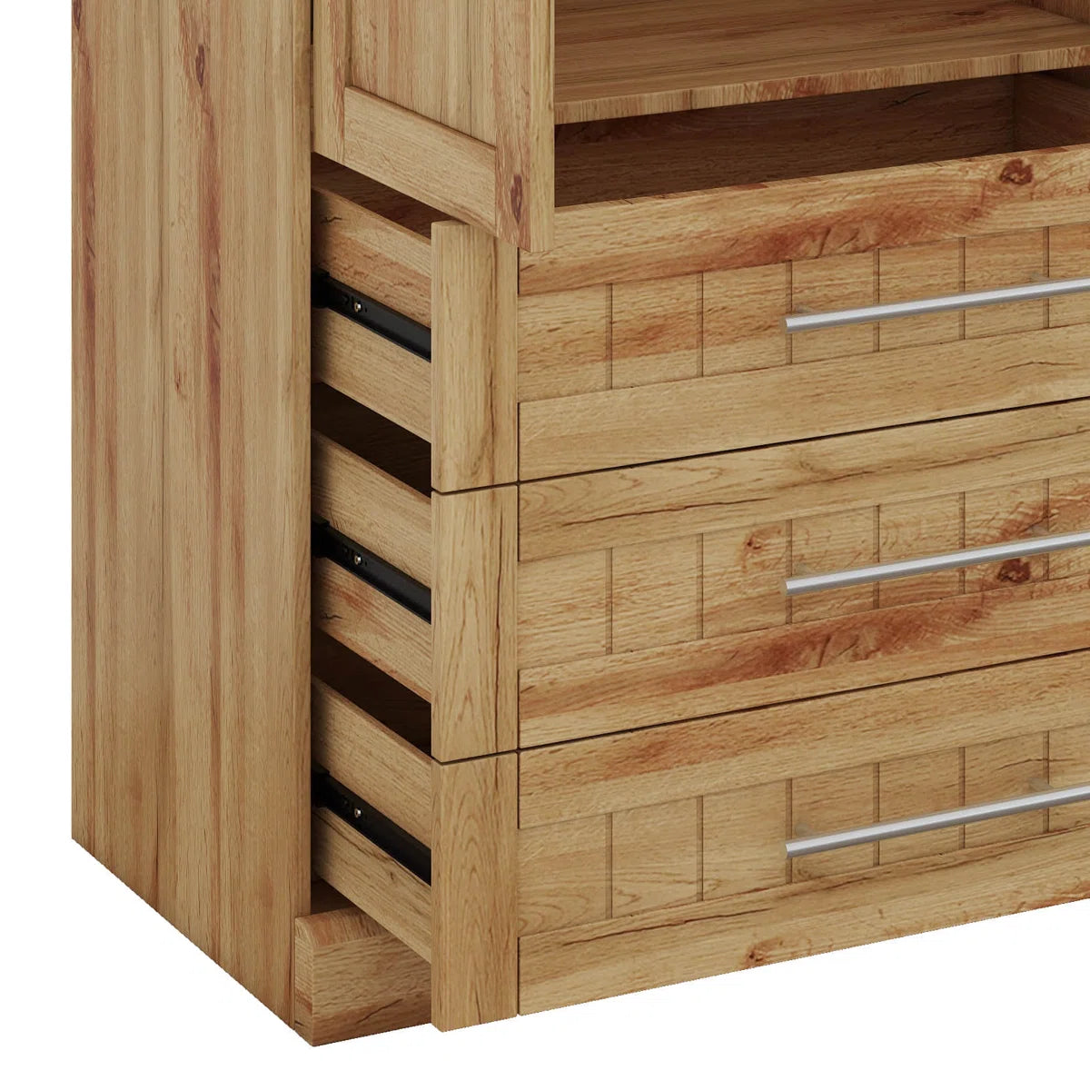 4 Door Wardrobe Armoire Closet With 3 Drawers And Hanging Rail
