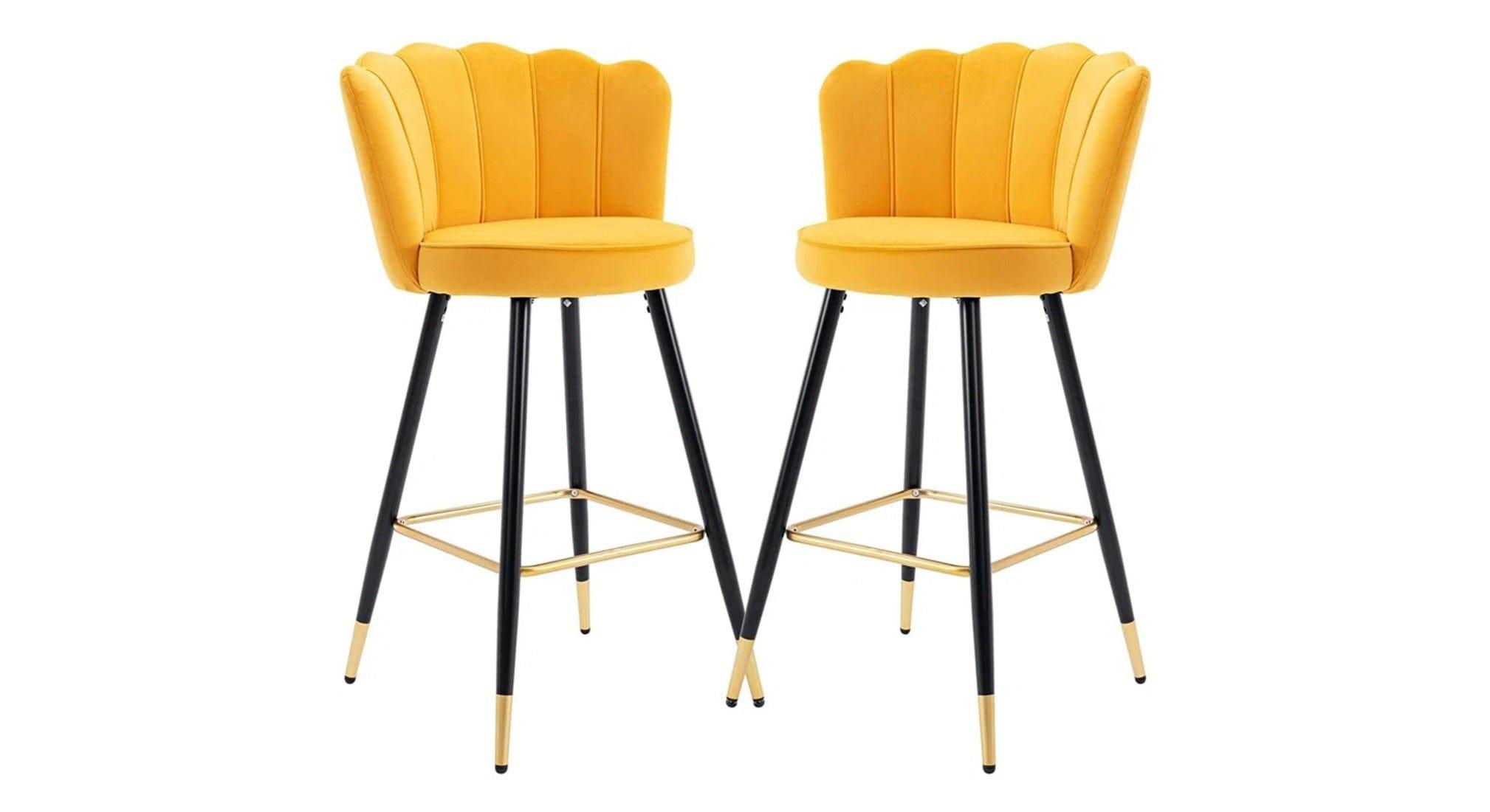 FLOWER COUNTER STOOL YELLOW SET OF 2 - Ouch Cart 
