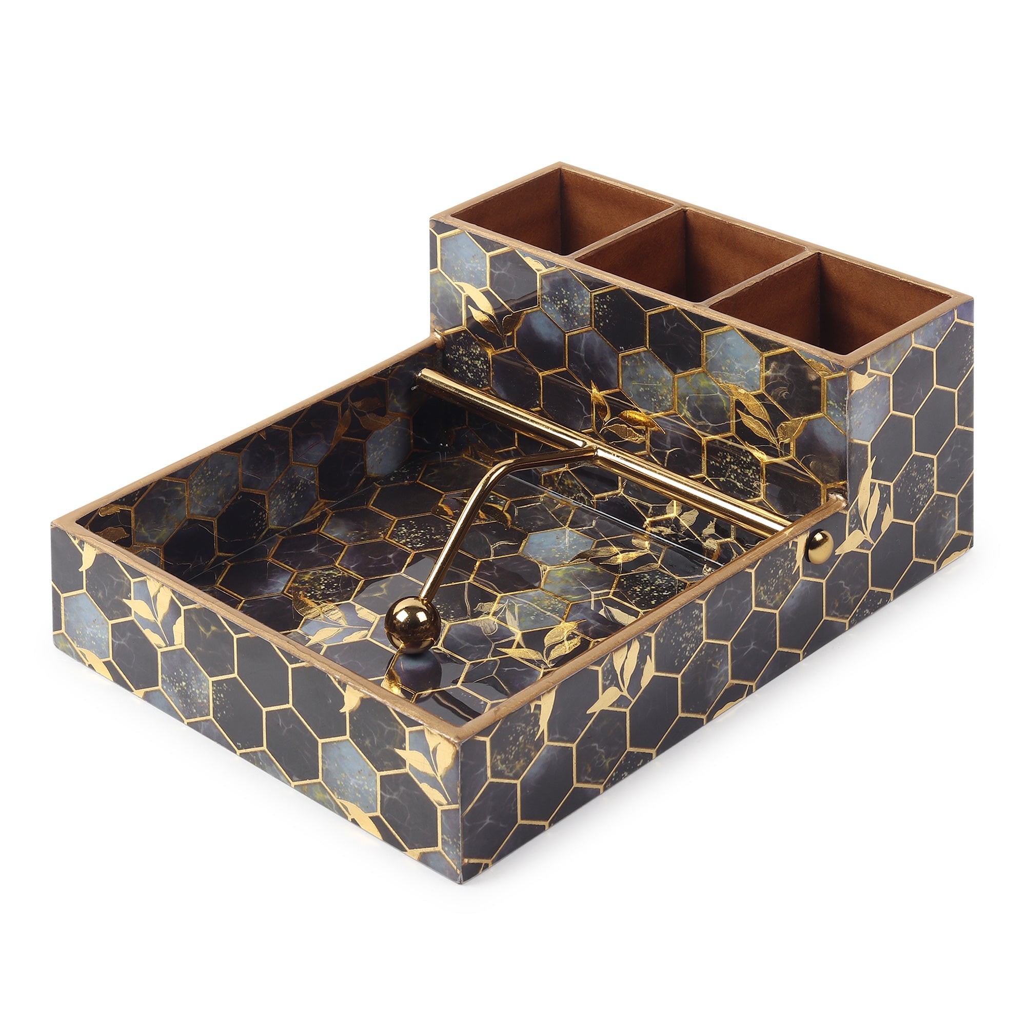 Gilded Hive Cutlery and Tissue Holder