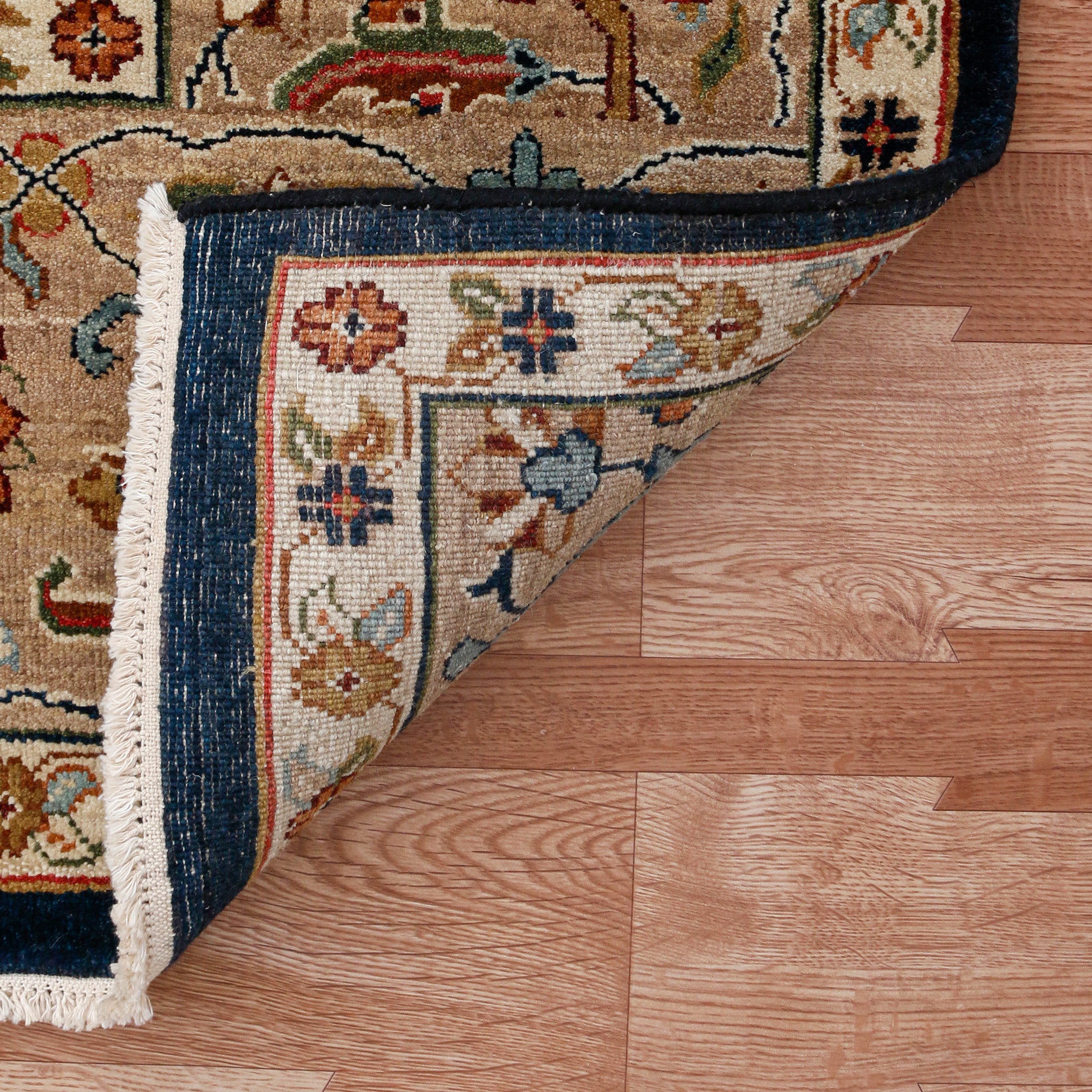 Heritage Classic Pattern Hand Knotted  Rectangle Anti-Skid Designer Carpet, Prayer Rug For Office Cabins, Small Living Spaces - 4'X6'