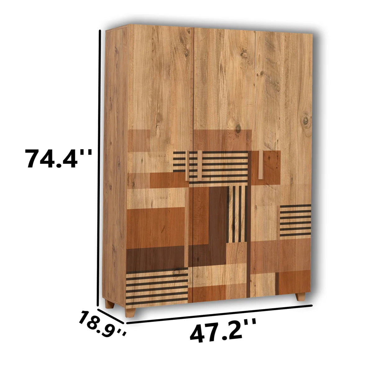 Freestanding Armoire Wardrobe With Edge Banding