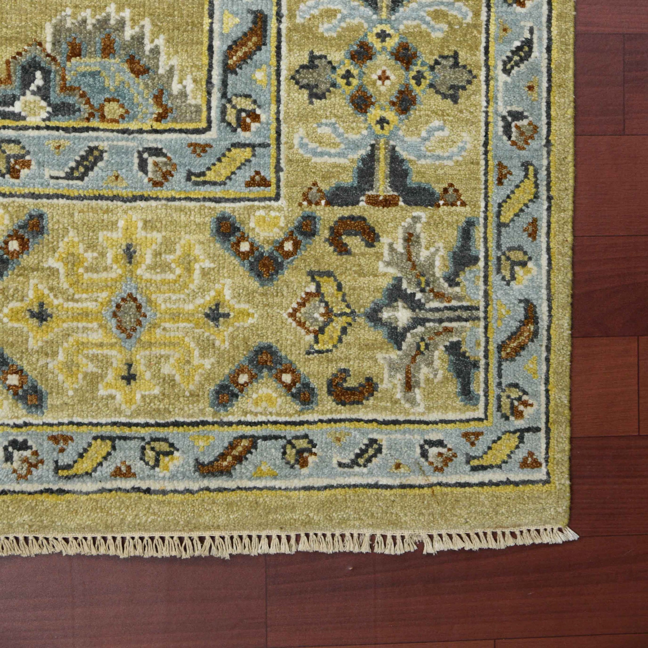 Bristol Traditional Pattern Hand Knotted  Rectangle Anti-Skid Designer Carpet, Area Rug For Bed Room, Living Room - 9'x12'