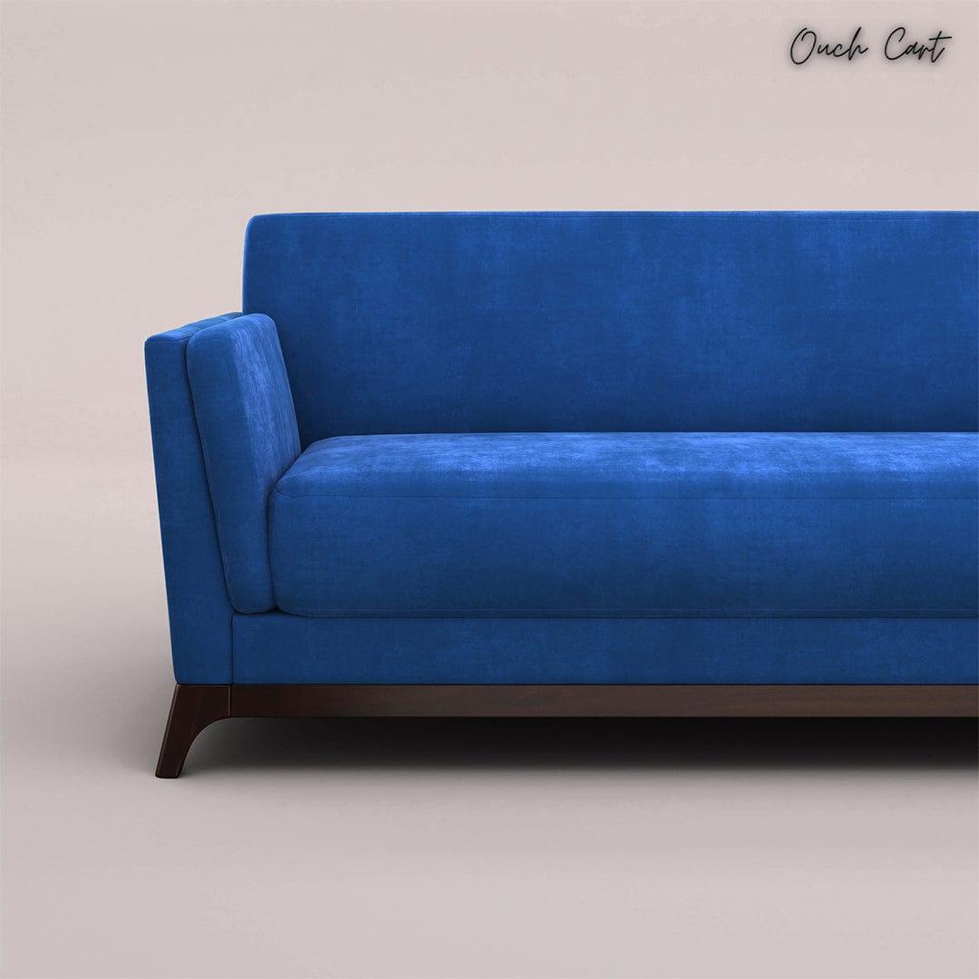 BRUNO 3 SEATER SOFA (VELVET, ROYAL BLUE) - Ouch Cart 