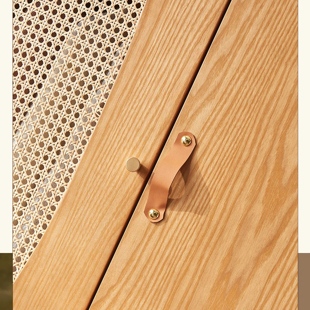 Wood Double Door Storage Cabinet With Drawers Armoire