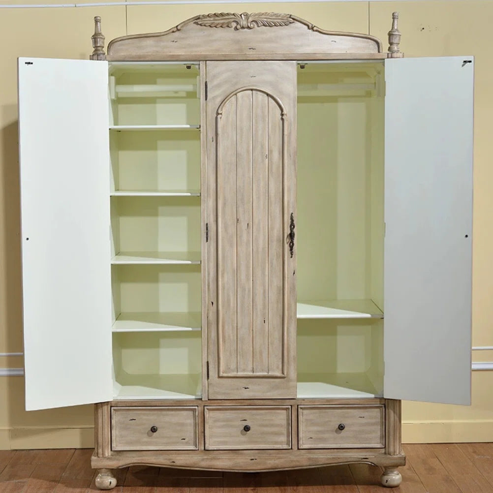 Vintage Solid Wood Wardrobe
