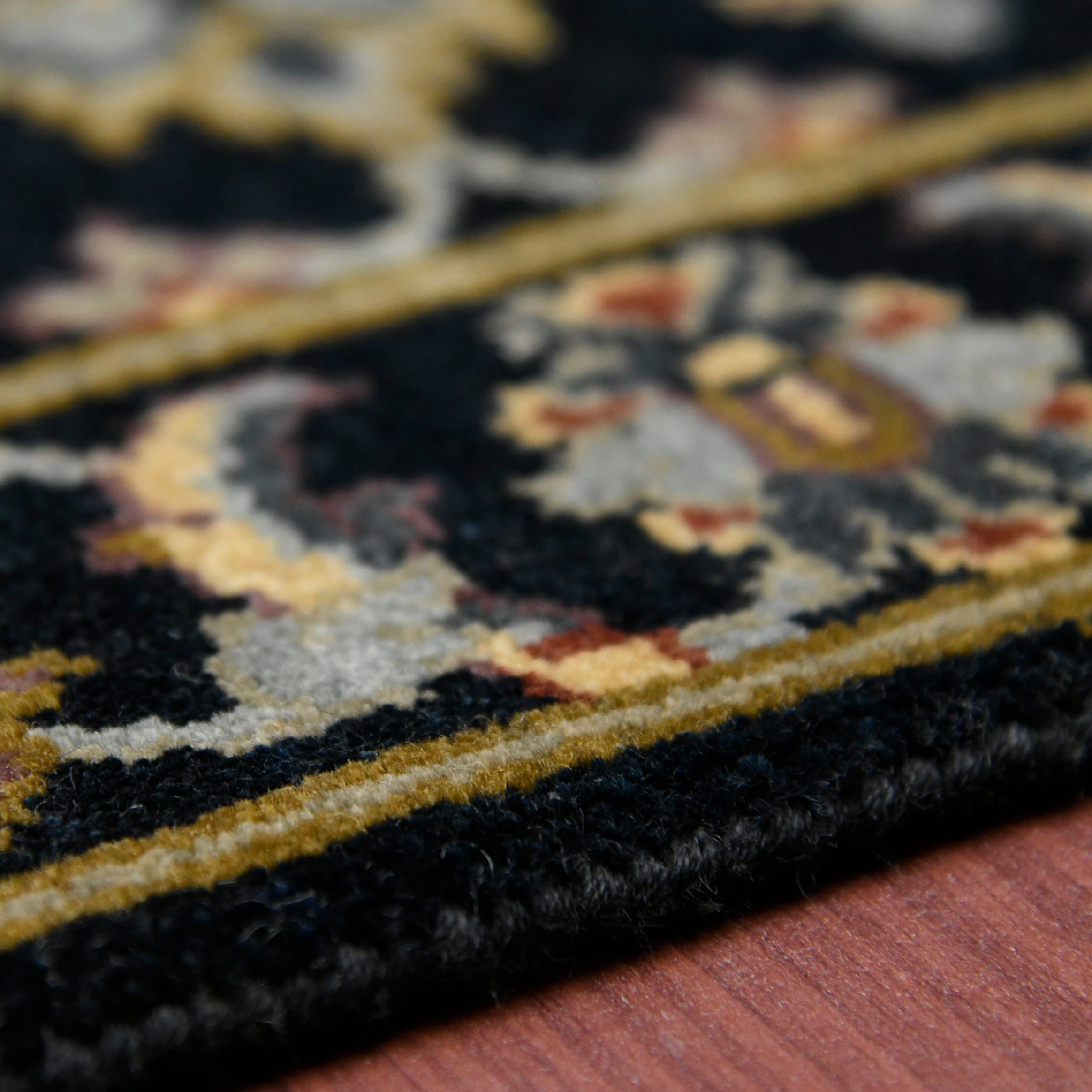 Luxor Classic Pattern Hand Knotted  Rectangle Anti-Skid Designer Carpet, Prayer Rug For Office Cabins, Small Living Spaces - 2'X3'