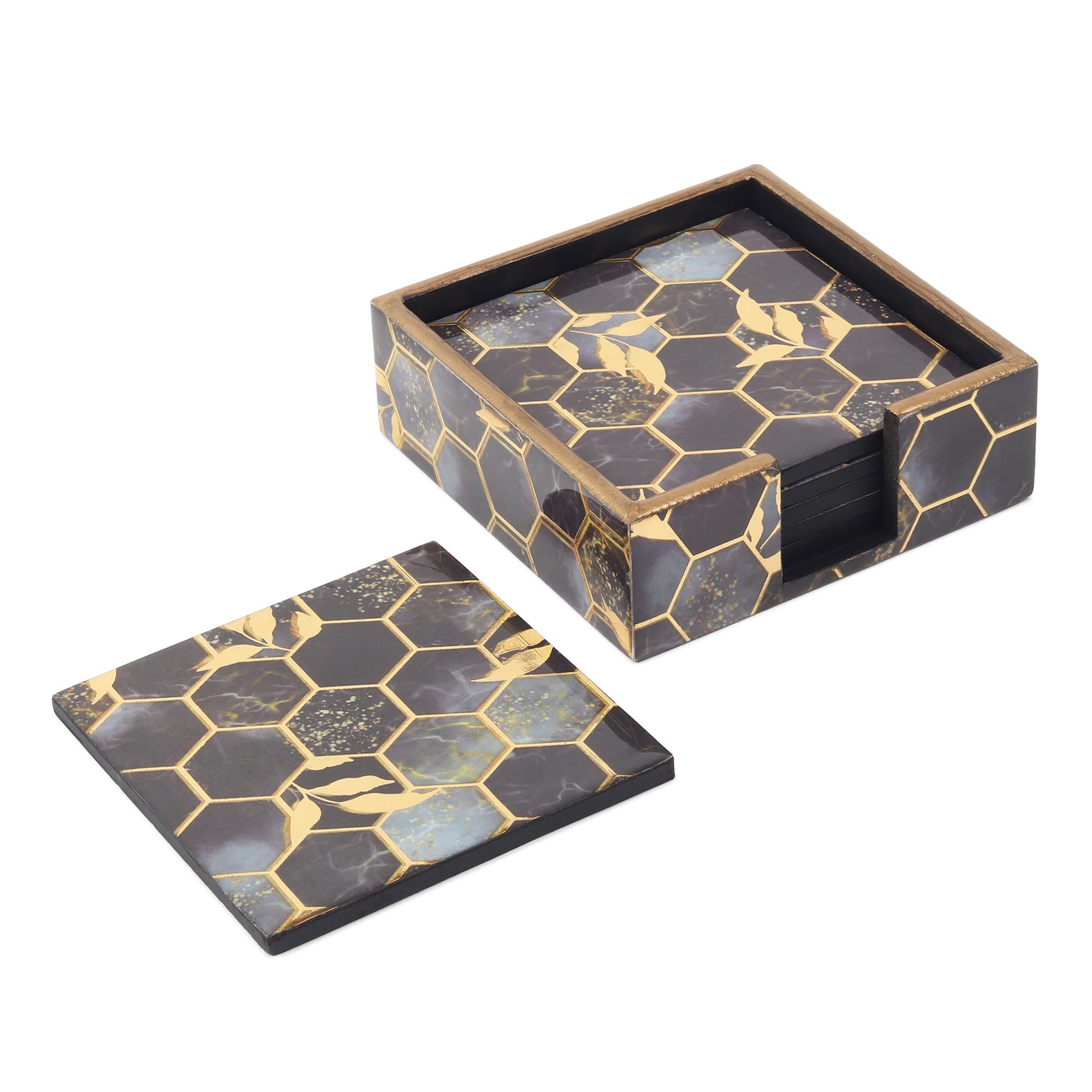 Gilded Hive  Coaster Set of 4