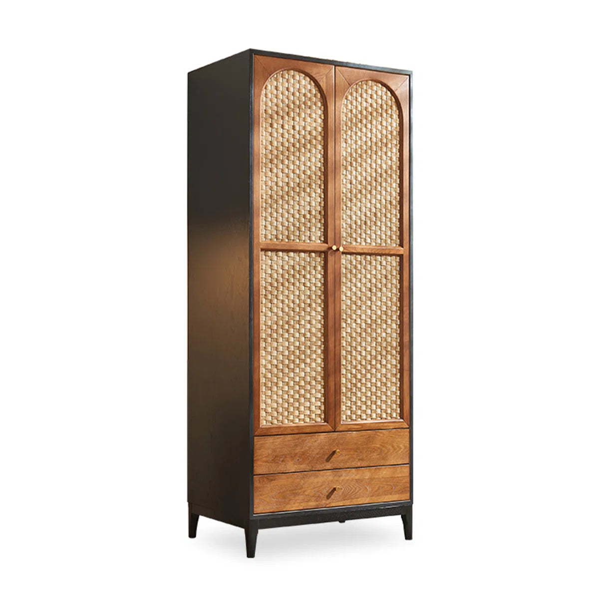 Mid-Century Style Solid Wood Wardrobe