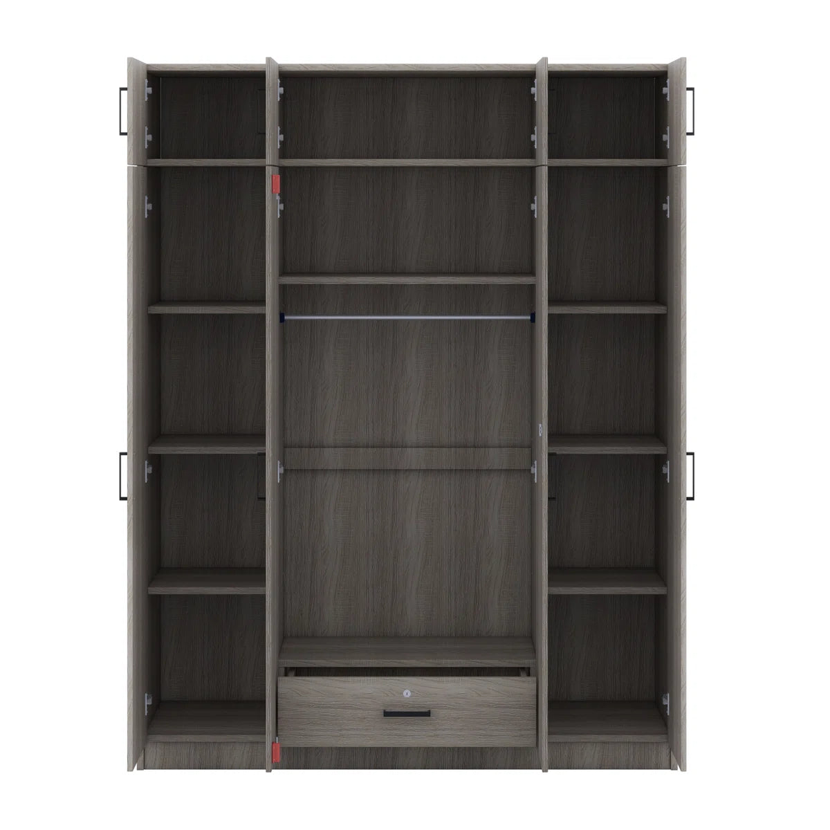 4-Door Wardrobe With 1 Drawer And Top Cabinet