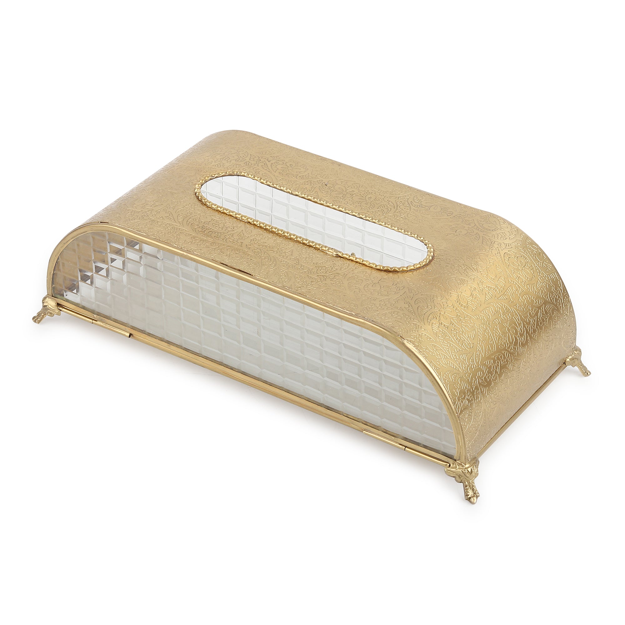 Sleek Slant Square Crystal Tissue Holder