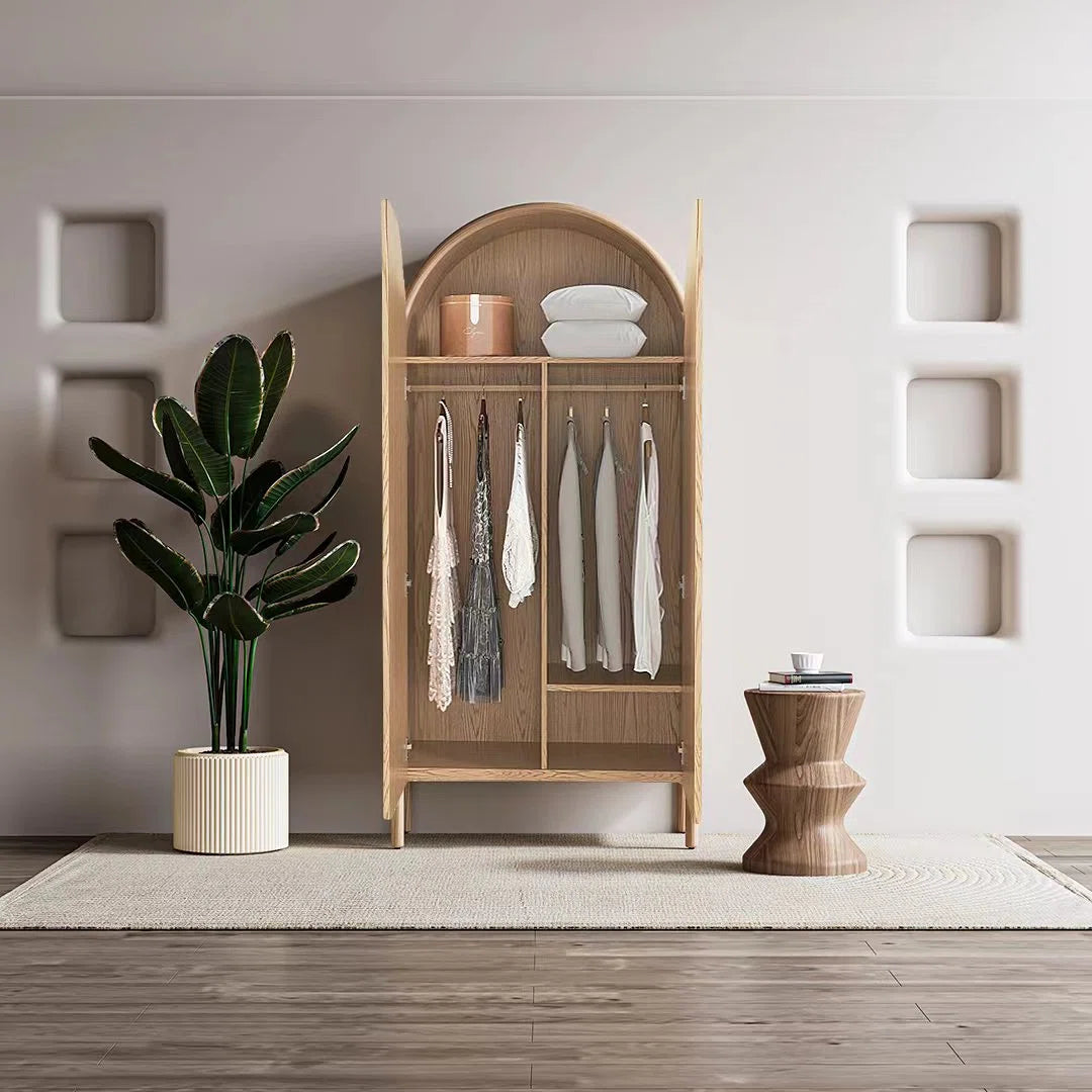 Modern and Simple Solid Wood Storage Wardrobe