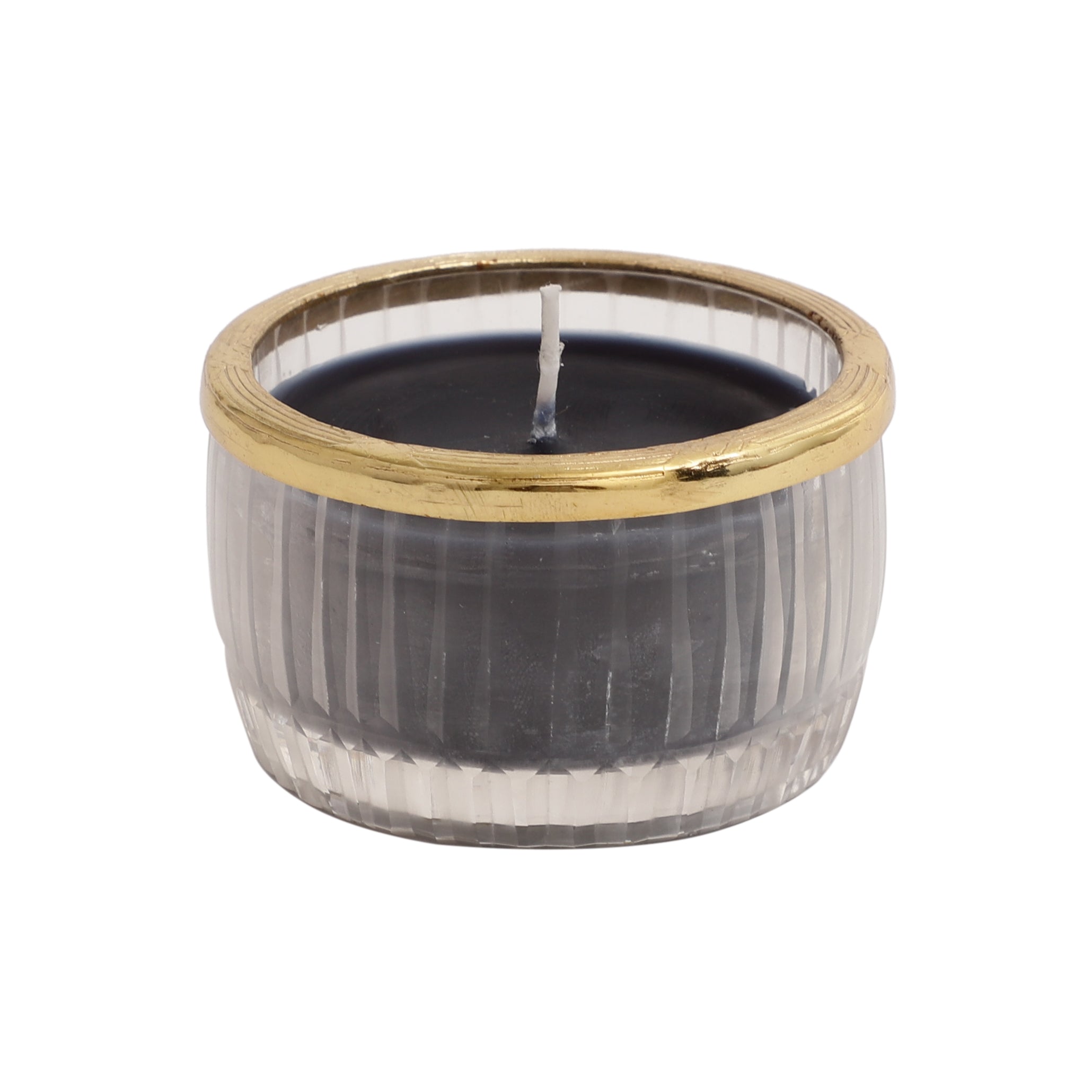 black velvet Scented candle glass jar with Golden Ring