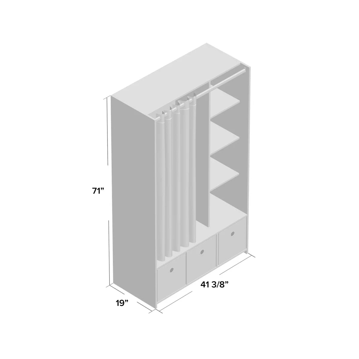 Lambart 3 Bin Armoire