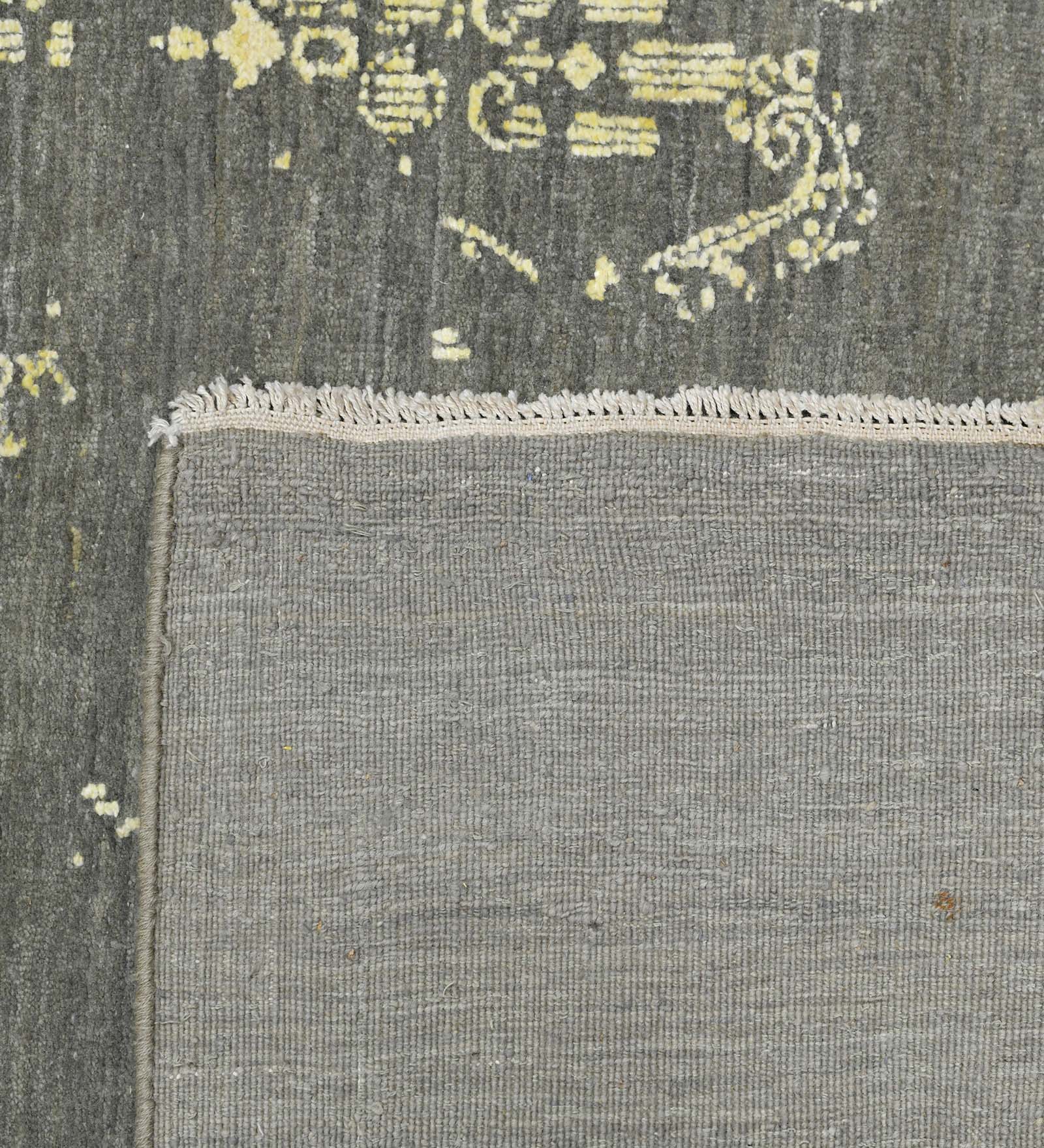 Pearl Transitional Pattern Hand Knotted  Rectangle Anti-Skid Designer Carpet, Prayer Rug For Office Cabins, Small Living Spaces - 2'X3'
