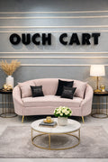 Velvet Curved Sofa Toss Pillow Included