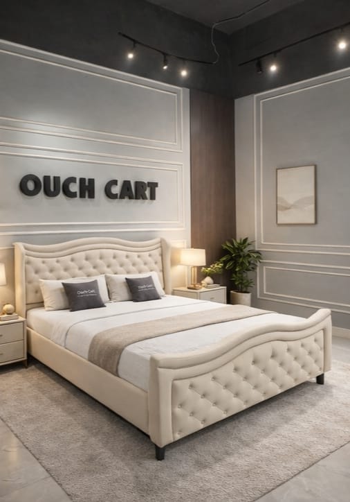 52'' High Headboard Down Upholstered Bed