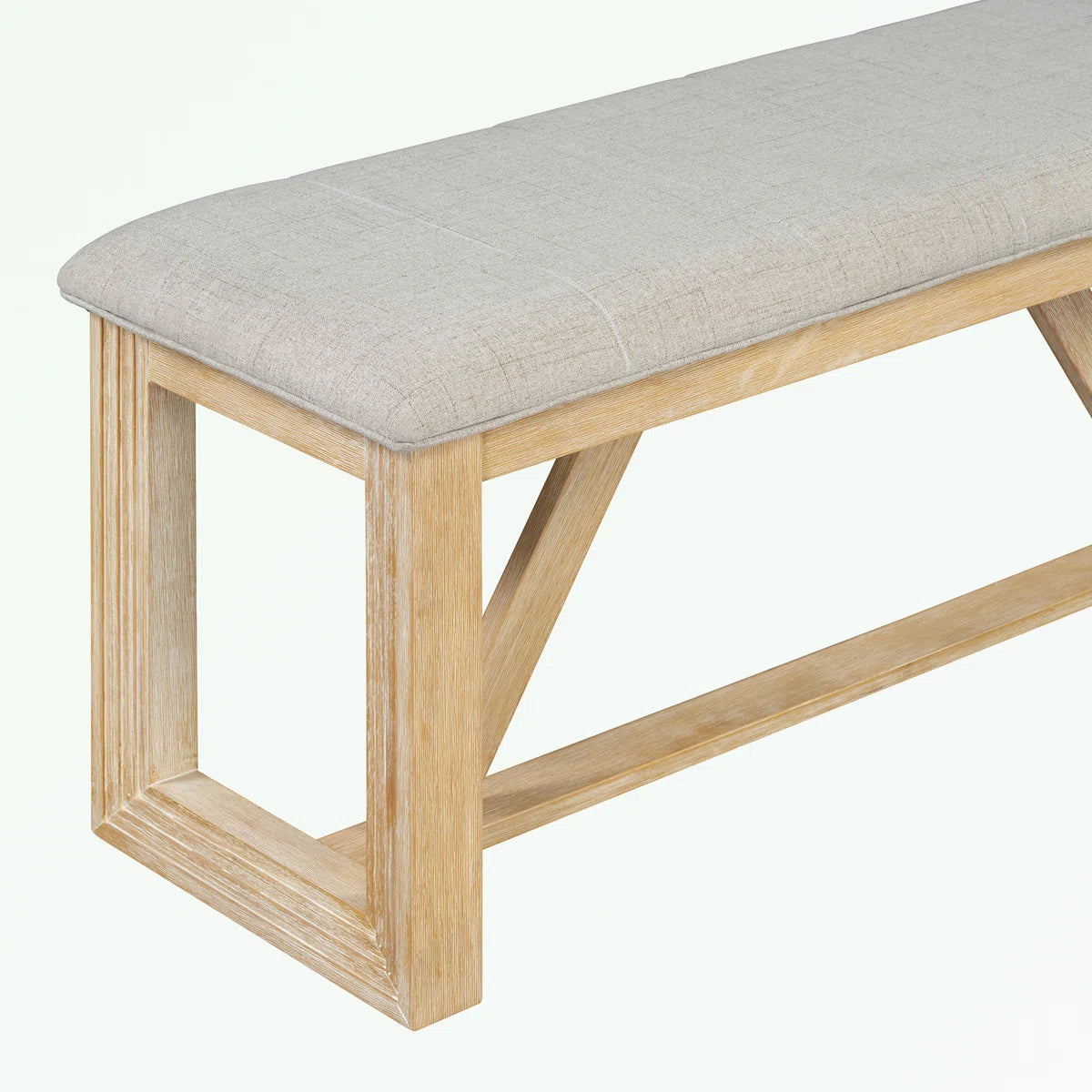 6-Piece Retro Dining Table Set for 6, 60" Wood Kitchen Table and Chairs Set of 4 with Bench Designed Trestle Base for kitchen & Dining Room