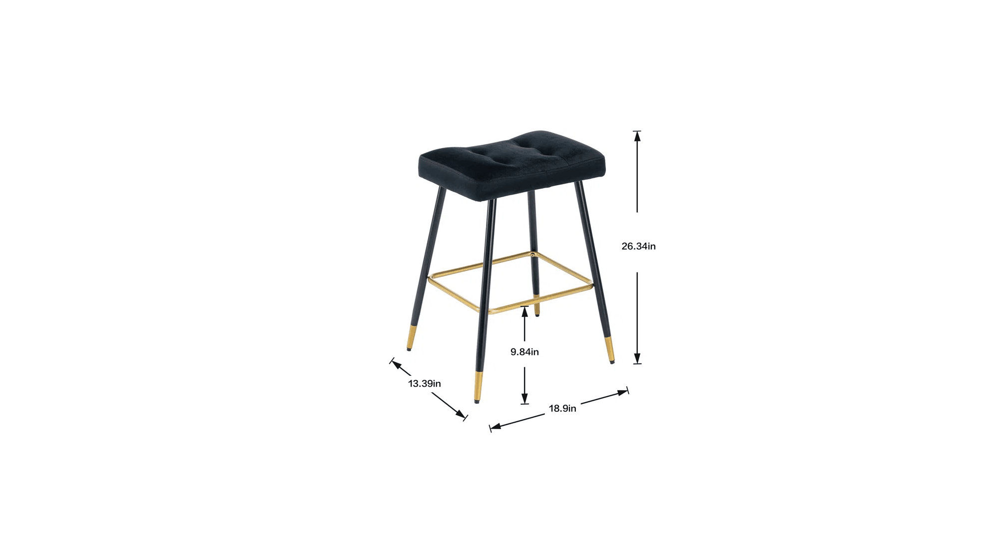 JULIO COUNTER STOOL BLACk - Ouch Cart 