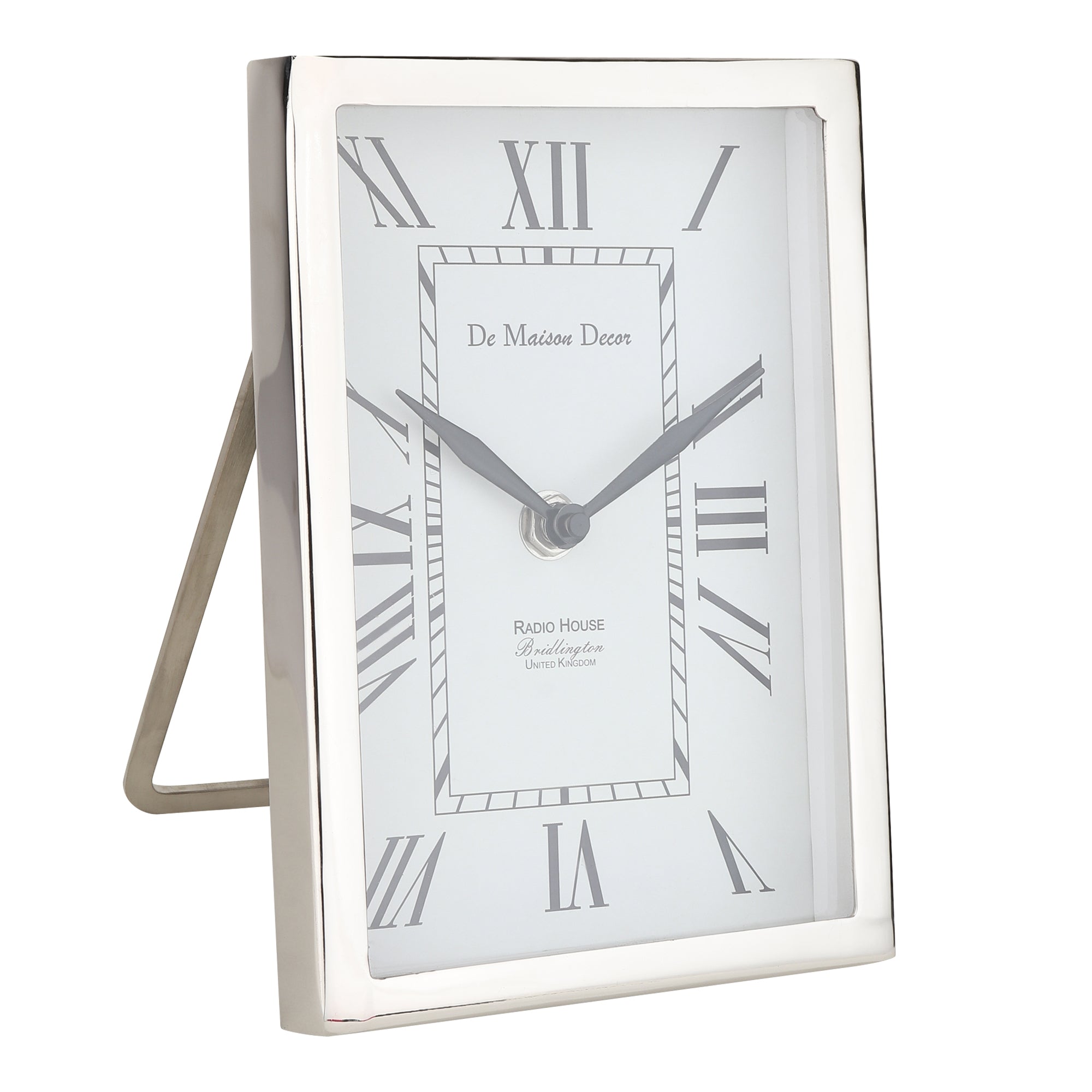 Framed Table Clock Silver