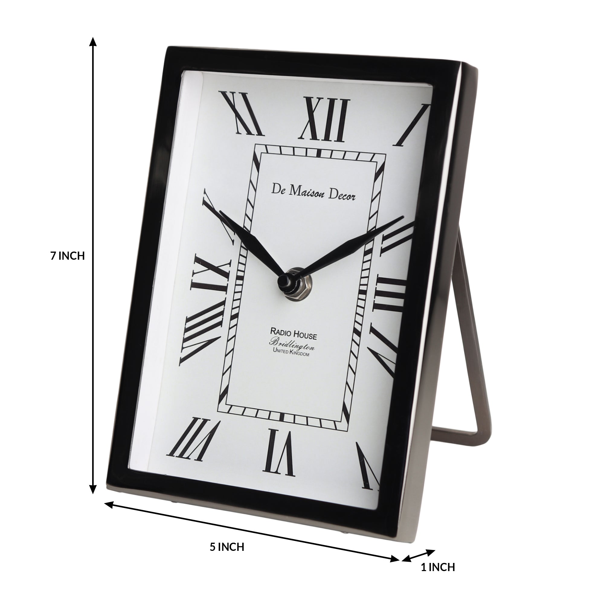 Framed Table Clock Black