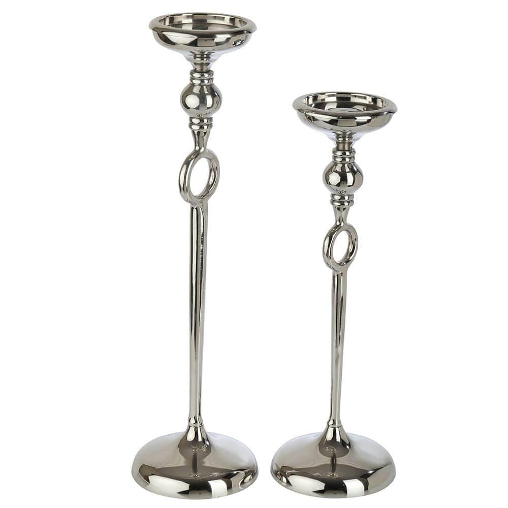 Ajna set of 3 Silver Pillar Holder - Ouch Cart 