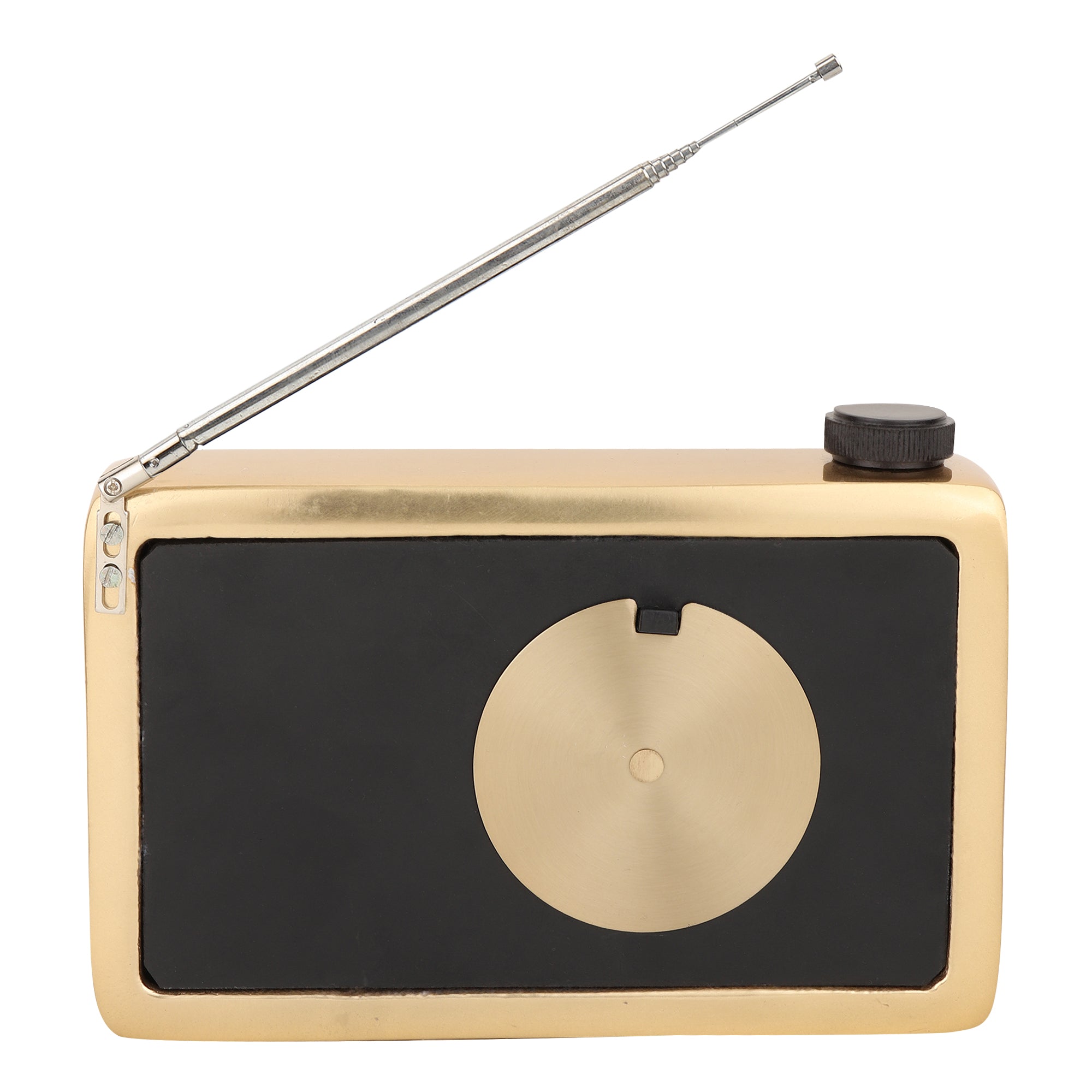 Broadcaster Table Clock In Gold