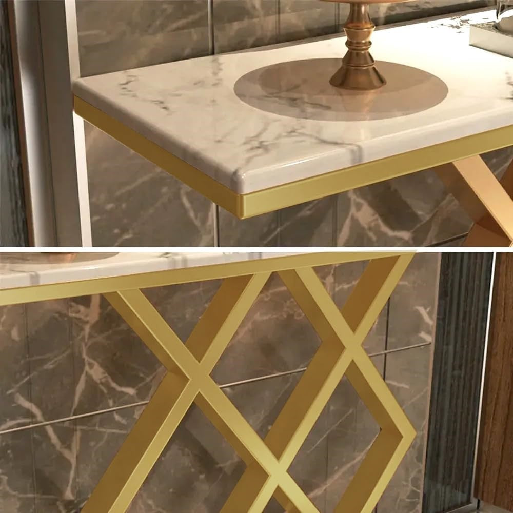 Sophisticated Iron Console Table with Clean Lines and Polished Modern Finish