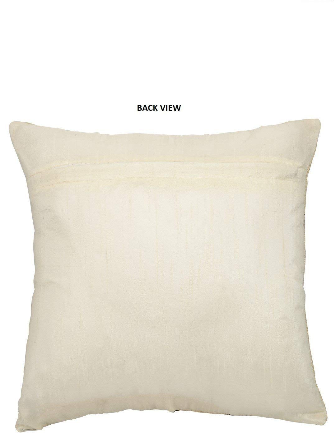 Voguish Floral Satin Cushion Covers, 16 x 16 Inch, Set of 5