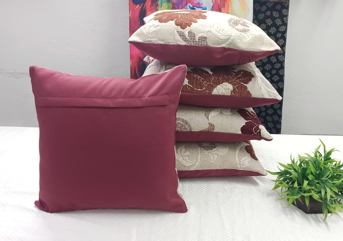 Designer Floral Cushion Covers 16 x 16 Inch, Set of 5