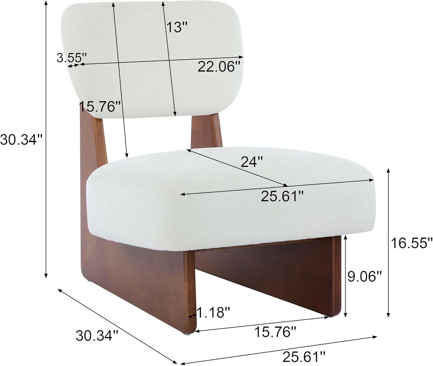 Ouch Cart Modern Upholstered Accent Chair with Wooden Frame | Comfortable Lounge Chair