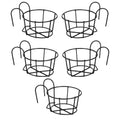 Round Metal Hanging Flower Pot Stand for Balcony Railing | Outdoor & Indoor Planter Holder