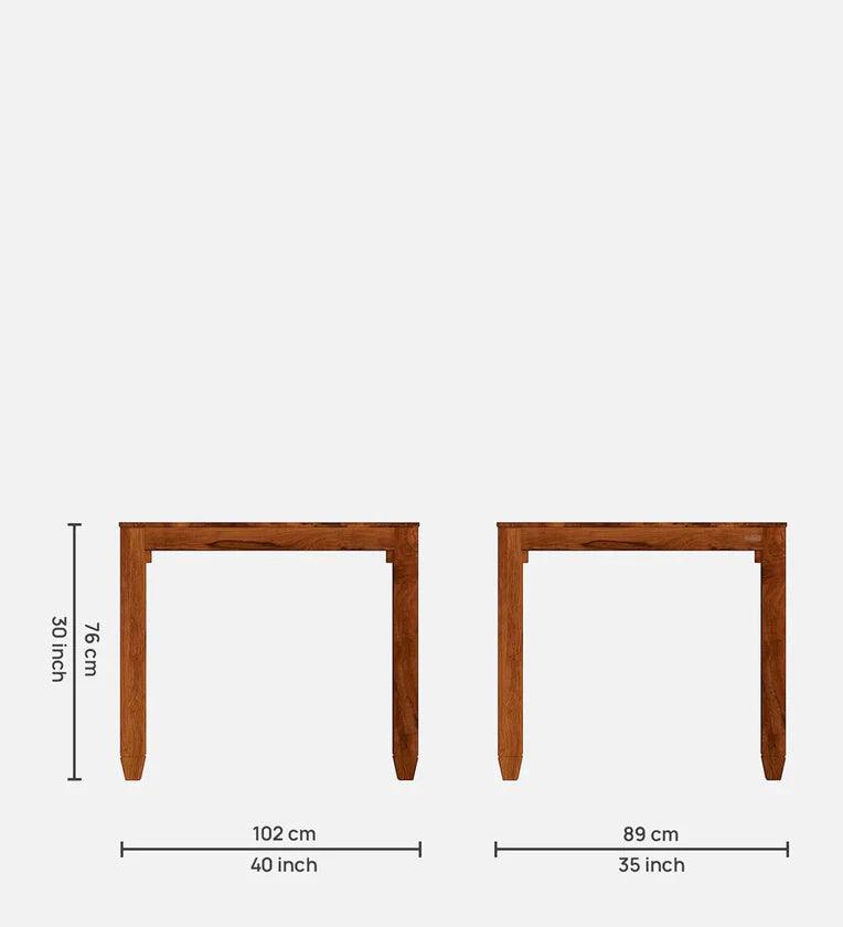 Sheesham Wood 4 Seater Dining Set in Scratch Resistant Honey Oak Finish - Ouch Cart 
