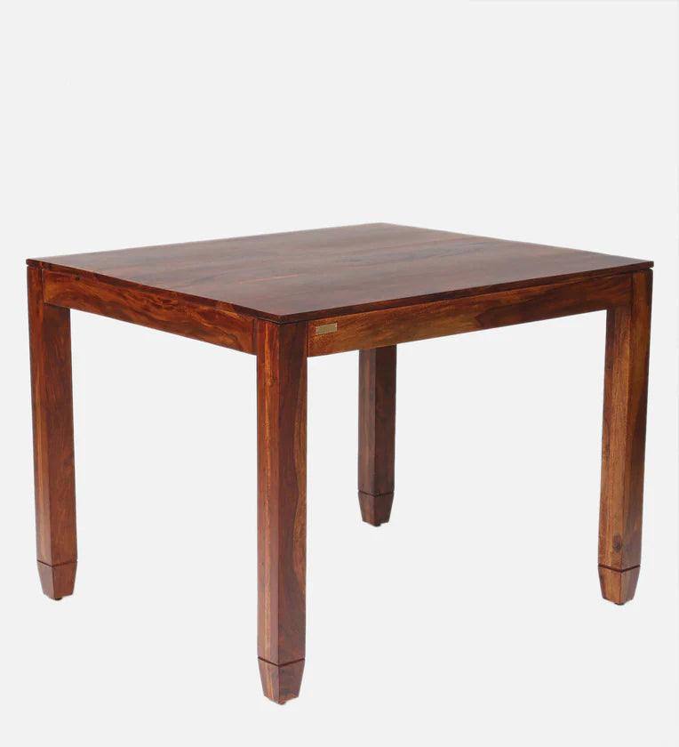 Sheesham Wood 4 Seater Dining Set in Scratch Resistant Honey Oak Finish - Ouch Cart 