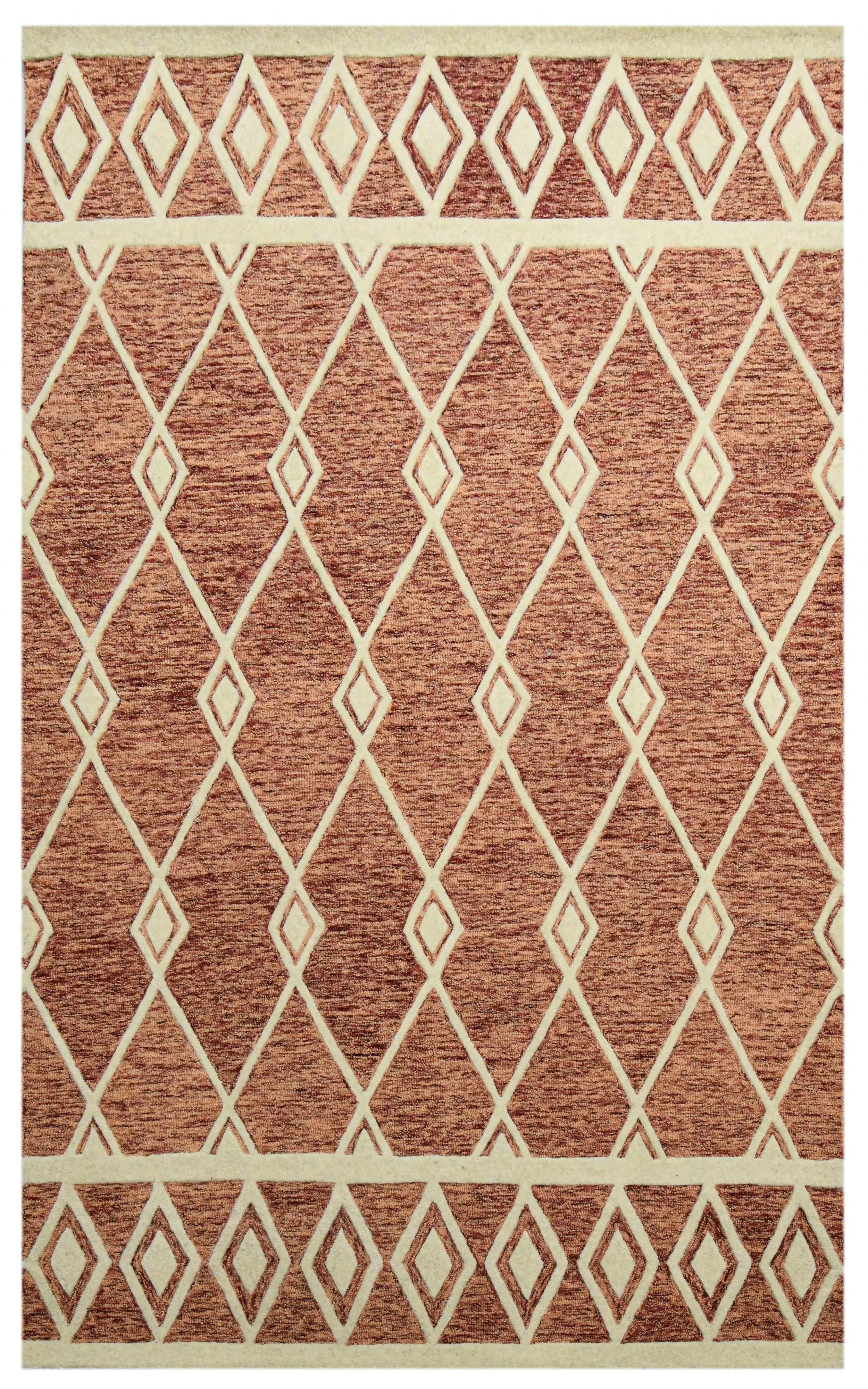 Rust Wool Vista 4x6 Feet Hand-Tufted Carpet - Rug - Ouch Cart 
