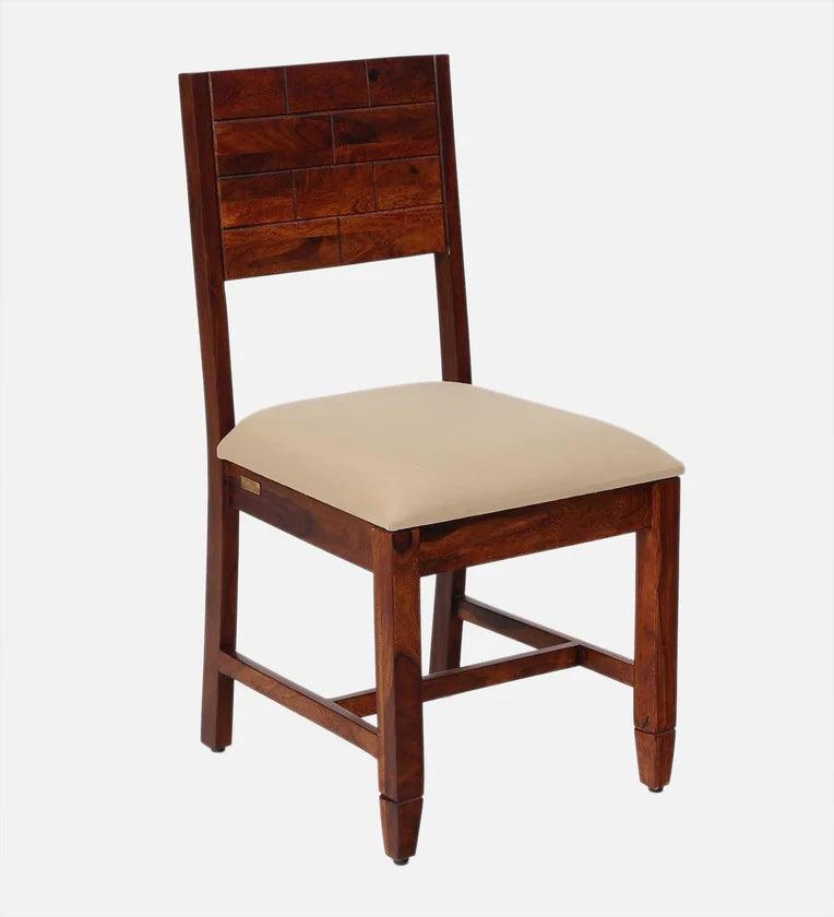 Sheesham Wood 4 Seater Dining Set in Scratch Resistant Honey Oak Finish - Ouch Cart 