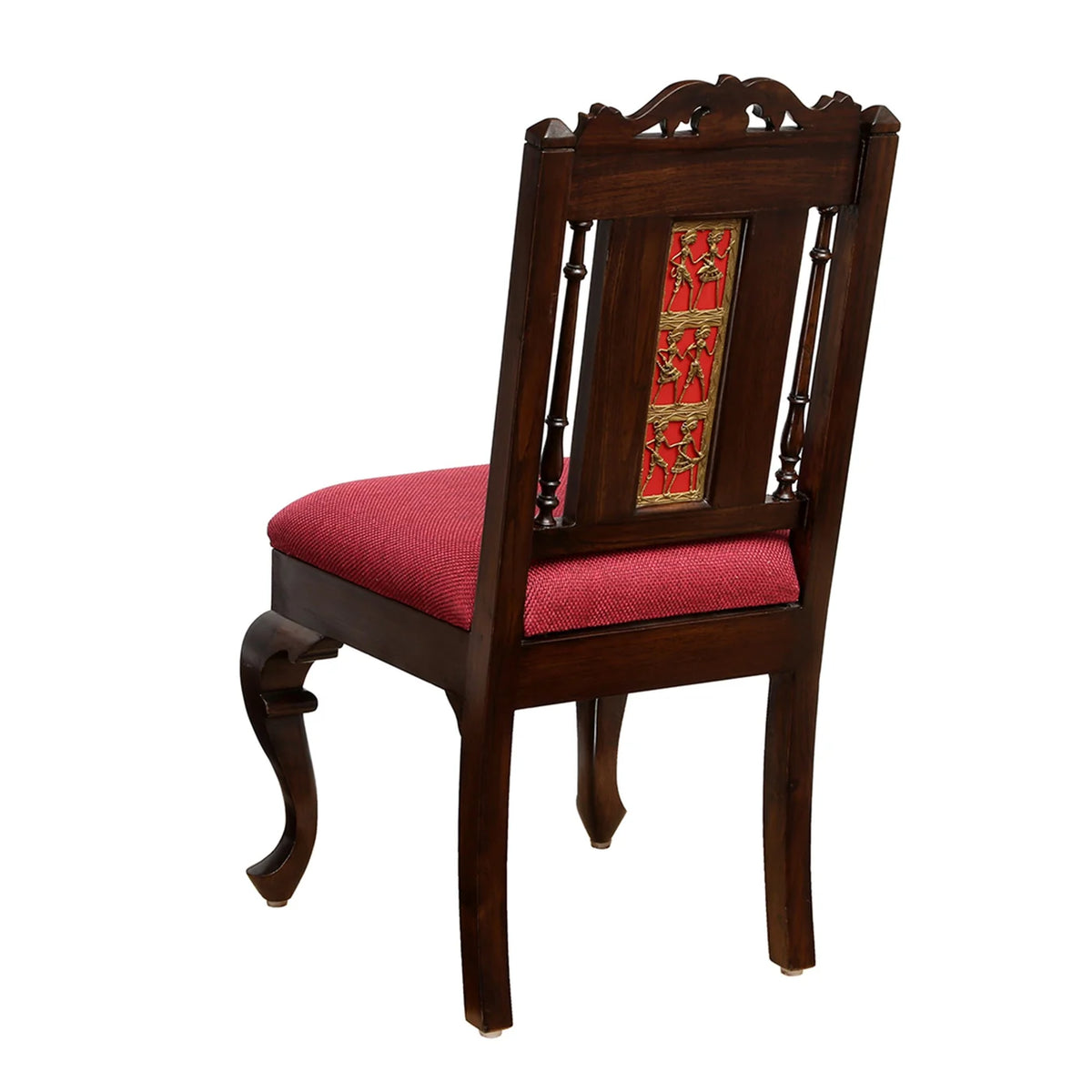 6 Seater Wooden Dining Table Set with Chairs | Solid Wood Dining Table with Glass Top & Upholstered Chairs