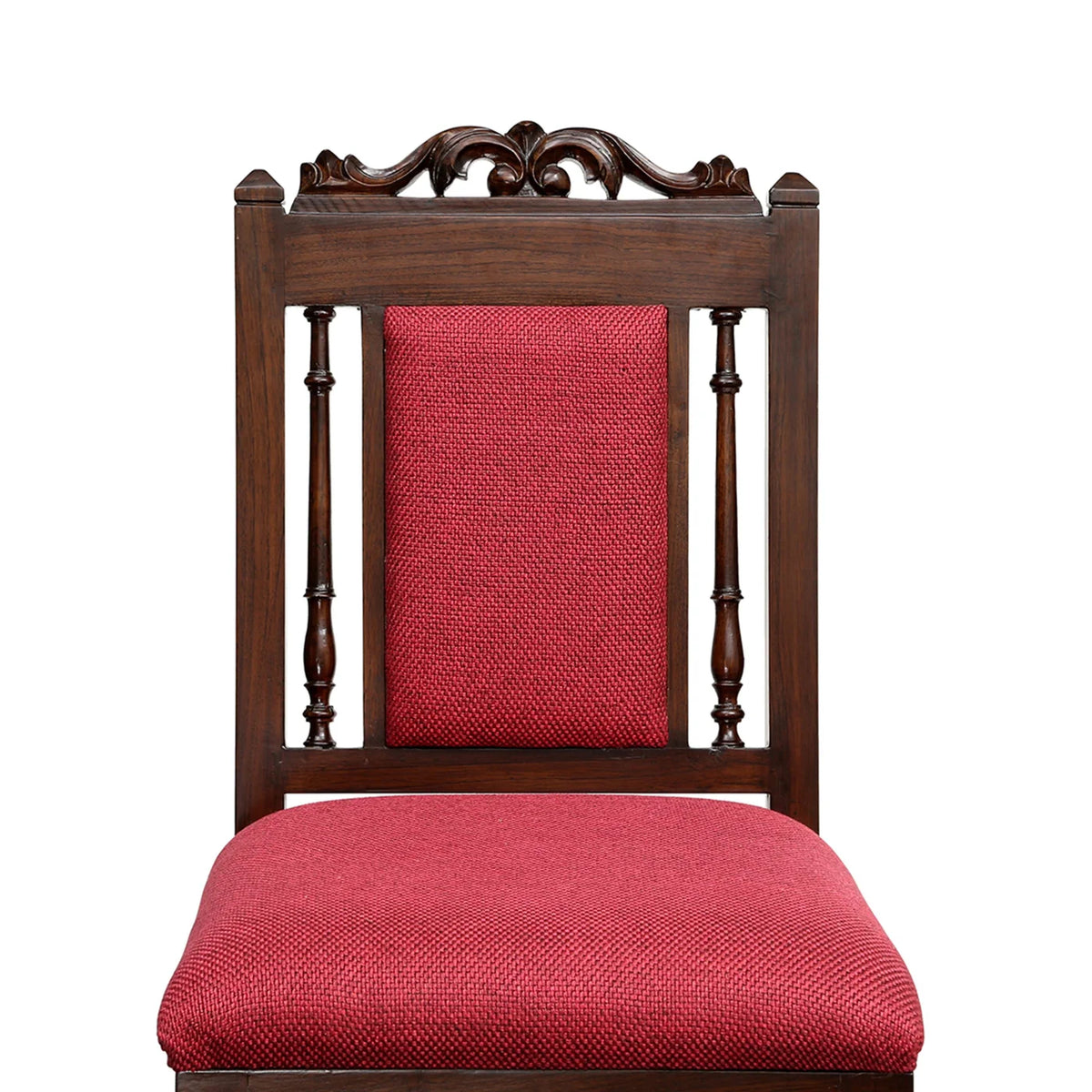 6 Seater Wooden Dining Table Set with Chairs | Solid Wood Dining Table with Glass Top & Upholstered Chairs