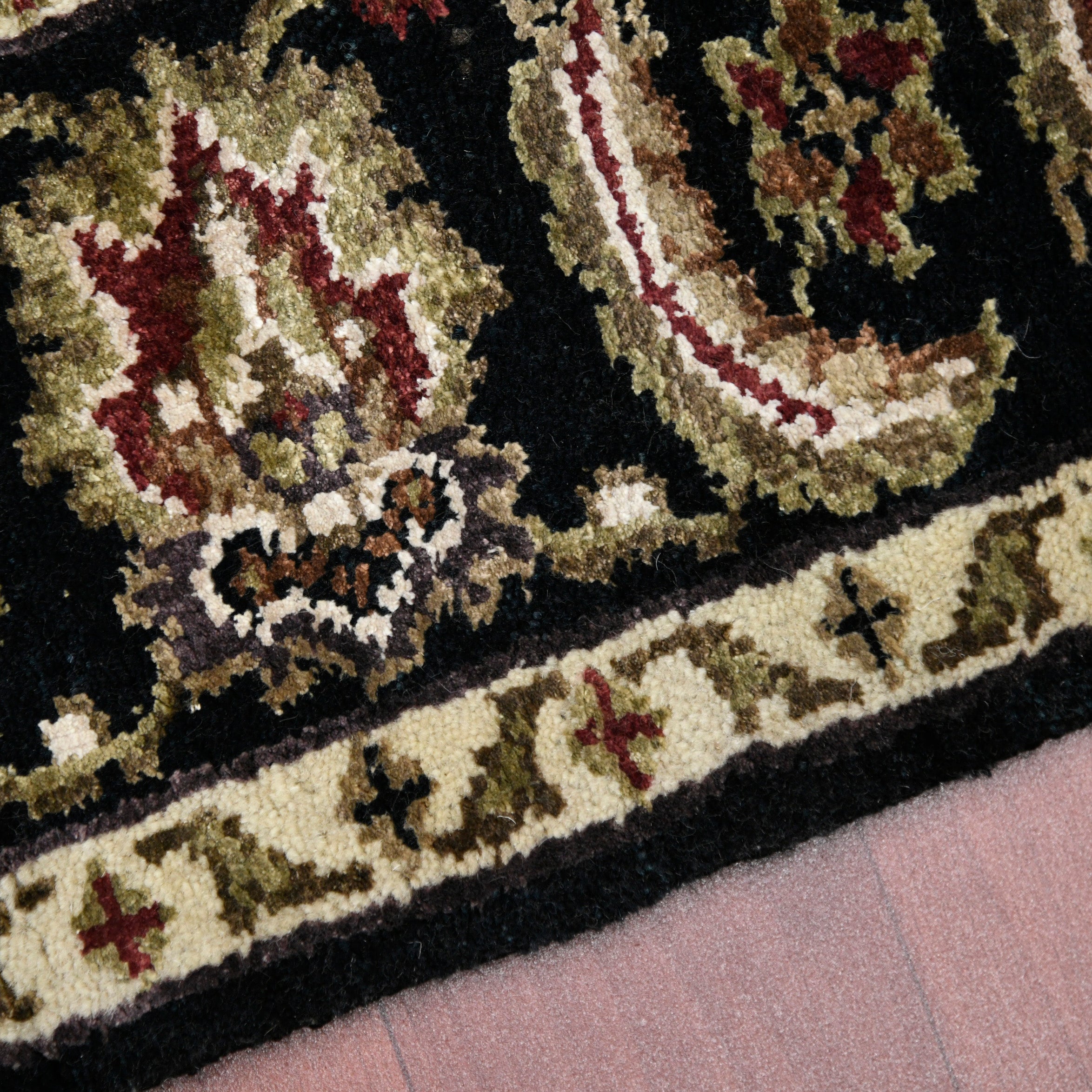 Luxor Classic Pattern Hand Knotted  Rectangle Anti-Skid Designer Carpet, Prayer Rug For Office Cabins, Small Living Spaces - 2'X3'