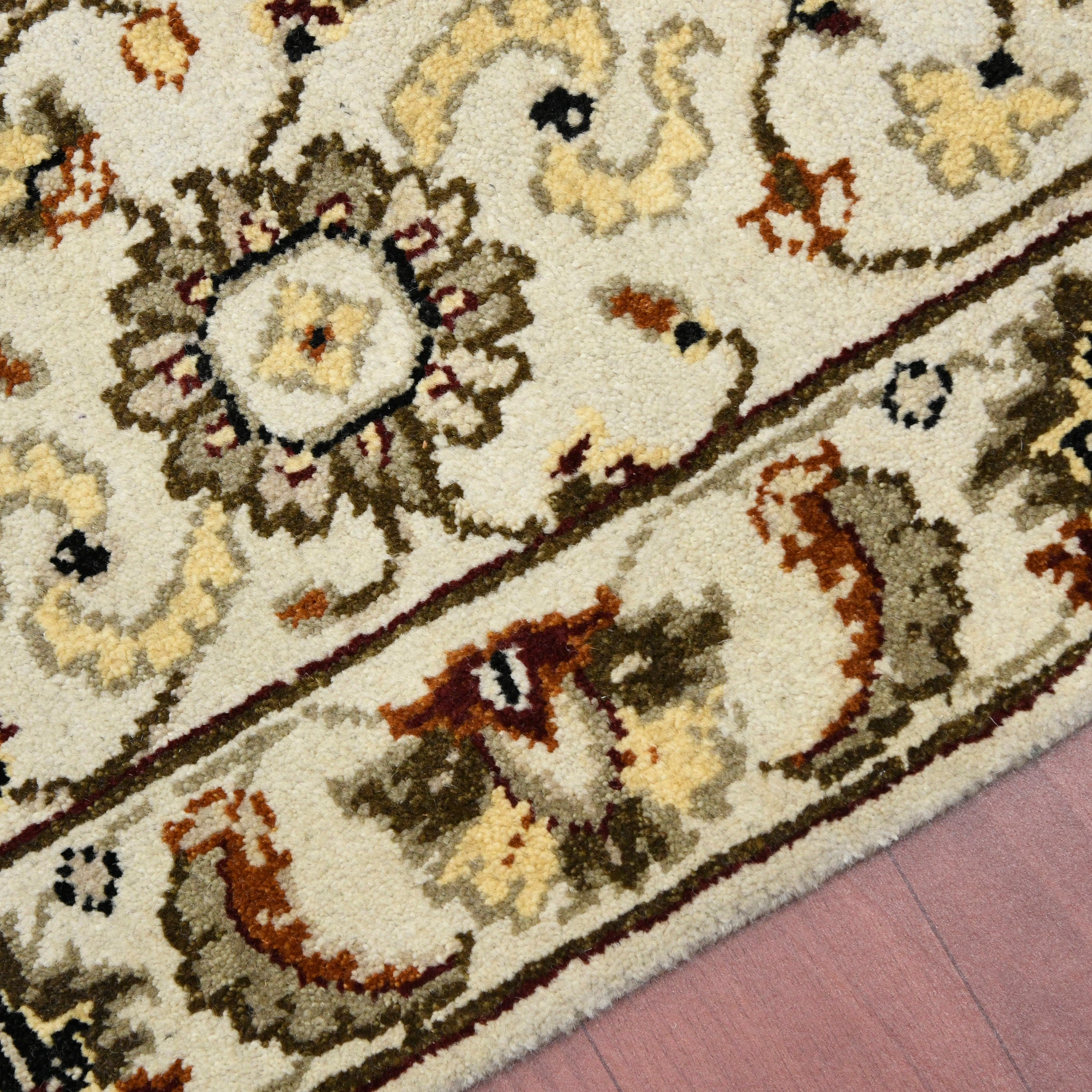 Luxor Classic Pattern Hand Knotted  Rectangle Anti-Skid Designer Carpet, Prayer Rug For Office Cabins, Small Living Spaces - 2'X3'