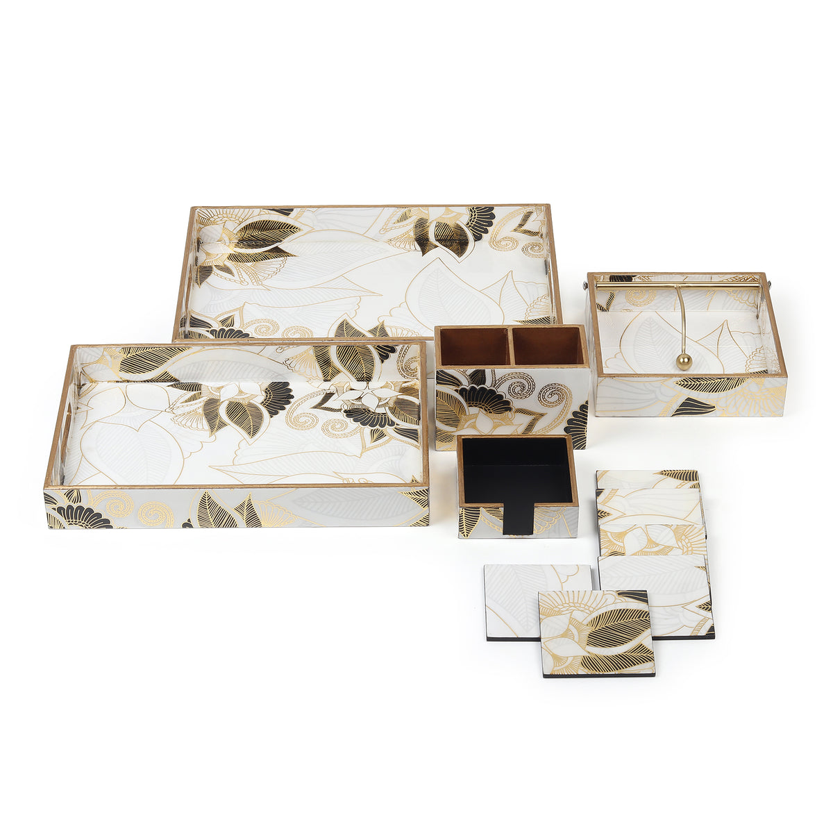 Ivory Noir Bloom Kitchen Set - Ouchcart