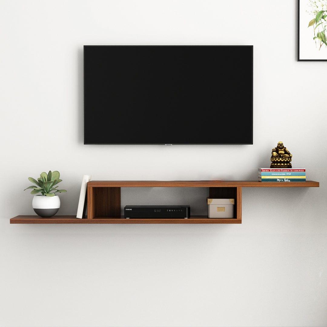 Adroit Engineered Wood Wall-Mounted Tv Unit with Open Storage