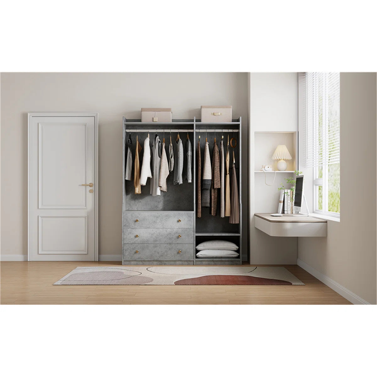 Open Wooden Wardrobe Storage