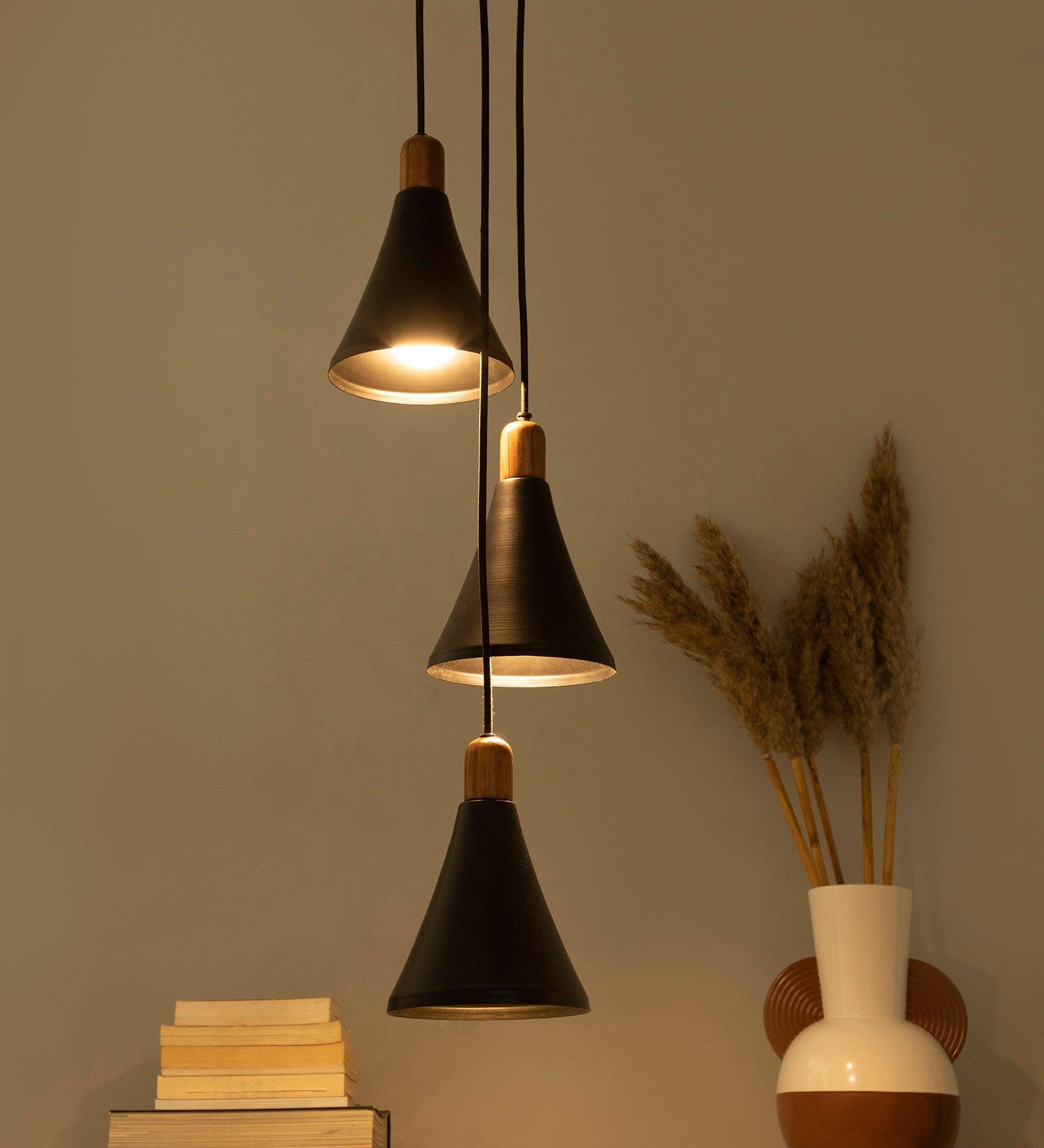 Sonnico Wood 3 Cluster Pendant Light - Ouch Cart 