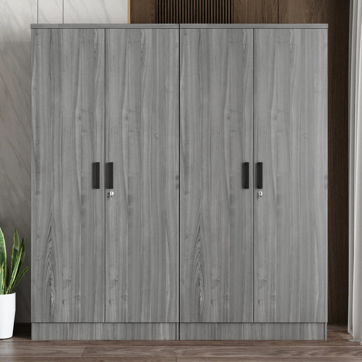 Double Wardrobe With 4 Slim Door!