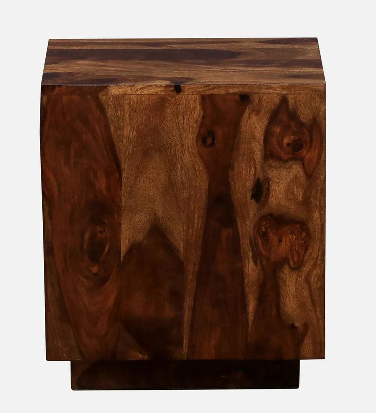 Sheesham Wood Bedside Table In Provincial Teak Finish With Drawers - Ouch Cart 