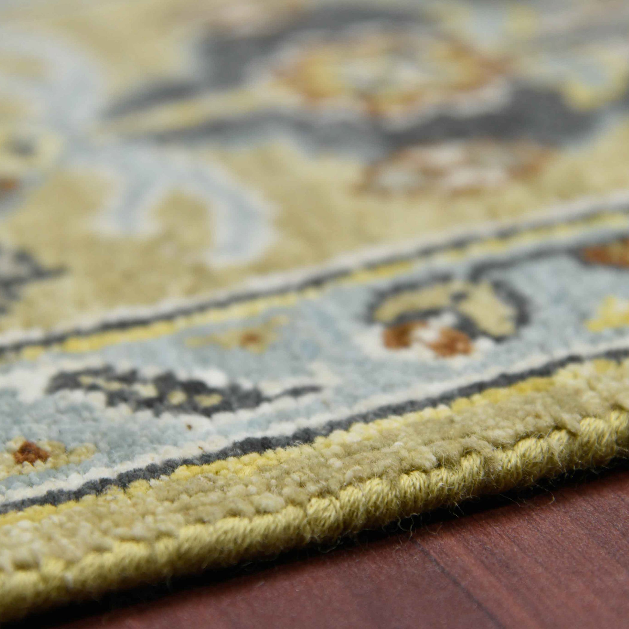 Bristol Traditional Pattern Hand Knotted  Rectangle Anti-Skid Designer Carpet, Area Rug For Bed Room, Living Room - 9'x12'